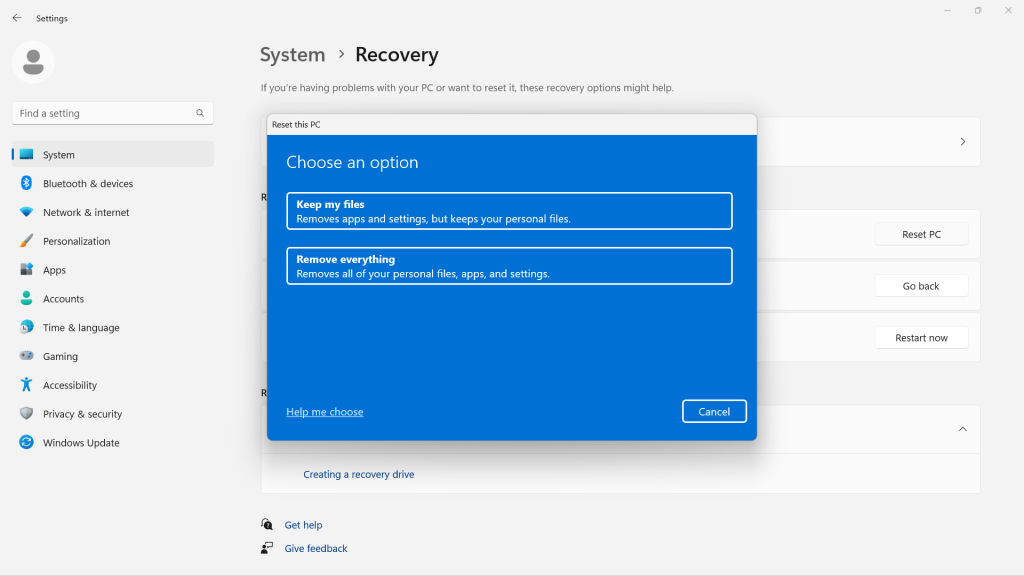 System Recovery