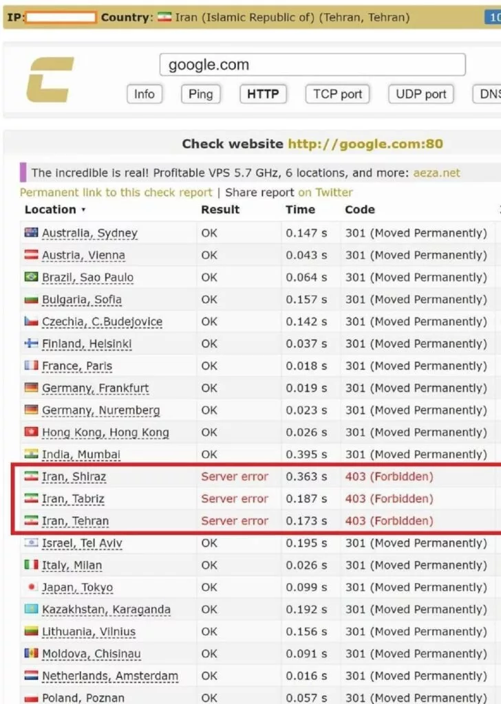 اختلال کاربران ایرانی با گوگل 